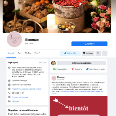 Page Facebook Bloomup